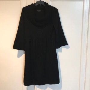 Black sweater dress, cowl neck, size medium